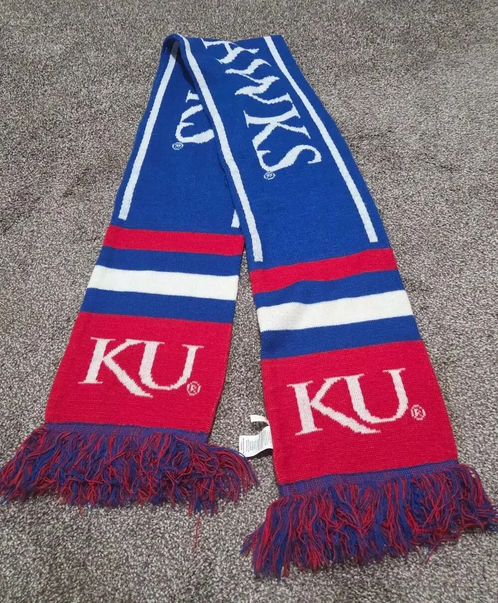 Kansas Jayhawks University of Kansas NCAA Knit Fringe Scarf